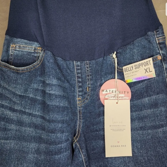 NWT Gemma Rae Belly Support Ankle Skinny Super Stretch Maternity Jeans XL - Picture 3 of 9